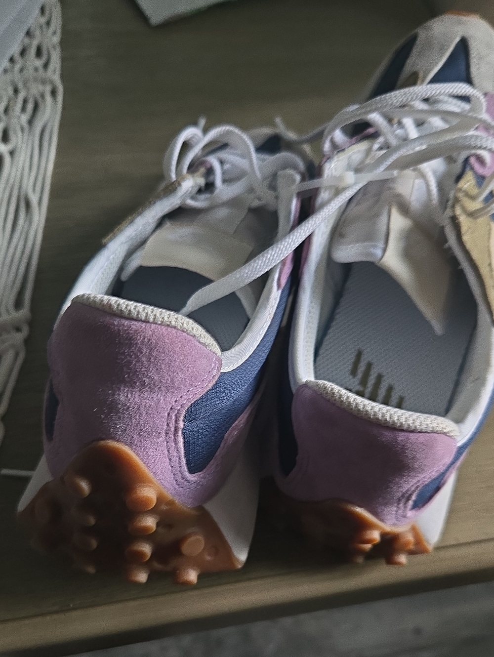 New Balance Navy, Purple & Cream Retro Runner Sneakers - Picture 4 of 5
